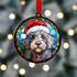 Labradoodle Grey in Santa Hat Suncatcher Decoration